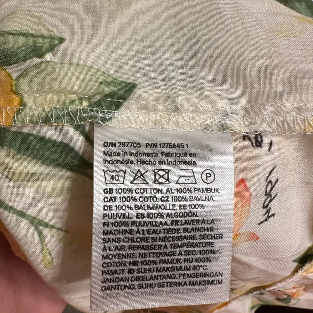 H&M Lemon Floral Maxi Dress — 100% Cotton, Romantic Puff Sleeve Dress - Picture 5 of 7